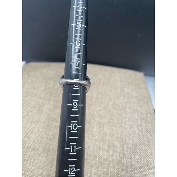 Vintage Premier Design Zebra Silver Tone & Black  Enamel Statement Ring Size 8 - Picture 5 of 7